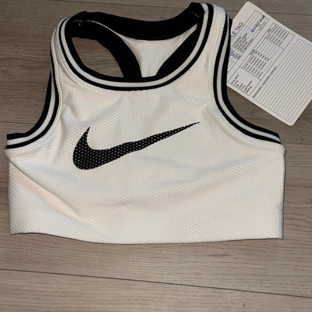 Rare Nike Sample Jersey Mesh Sports Bra - White/Black - Medium